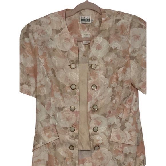 Vintage 1970 Leslie Faye Petite Collections Floral Jacket Size 16 - Picture 1 of 11